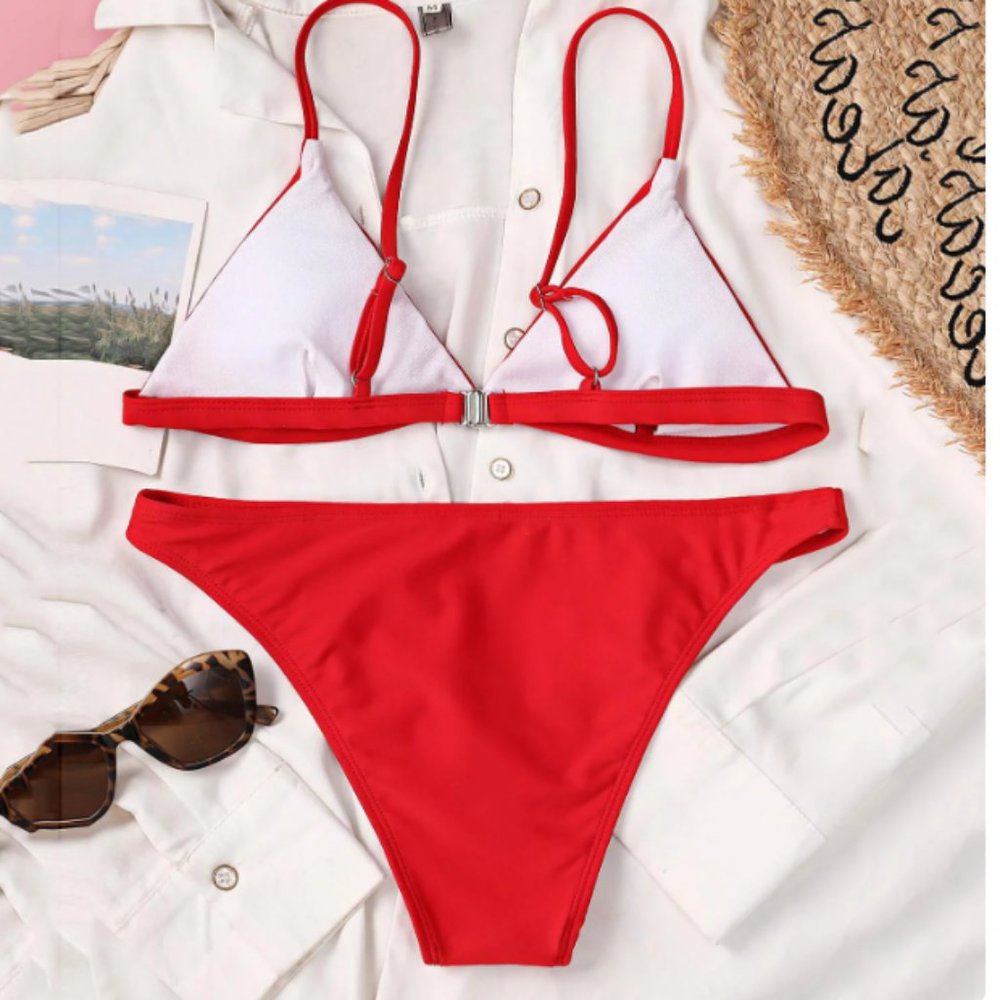 Red Triangle Bikini - Picture 2 of 4